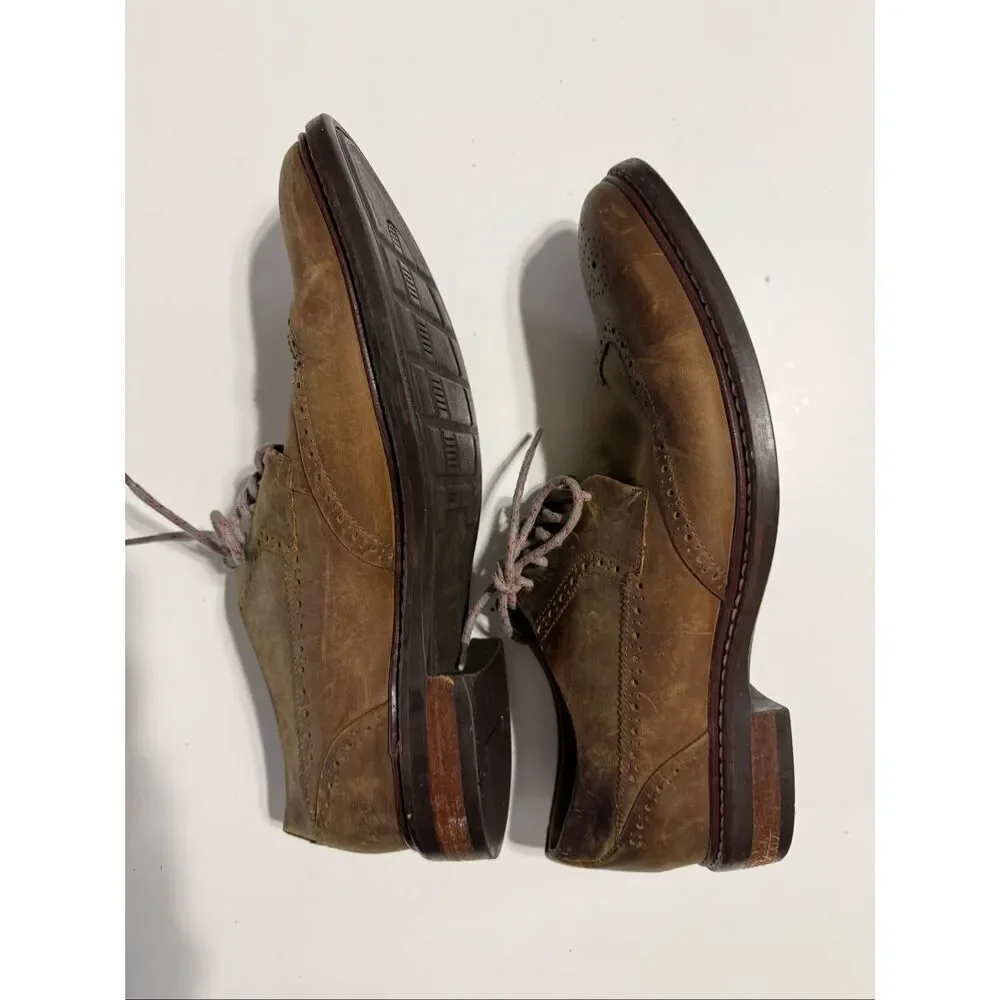 Cole Haan Men's Size 11 Brogue Oxford Shoes Light Brown Lace Up Preppy Office